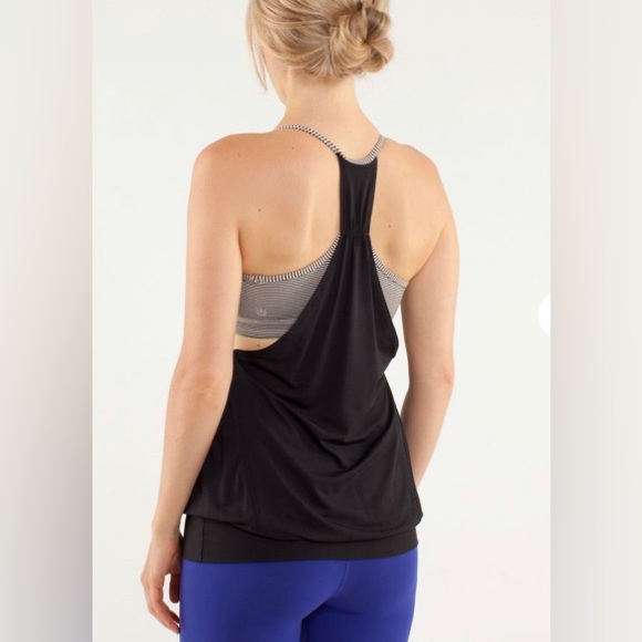 Lululemon No Limits Yoga 4/6 Layered Tank Tonka stripe - Picture 2 of 4